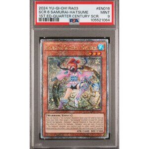 SAMURAI-HATSUME 1ST ED-QUARTER CENTURY SCR. 2024 YU-GI-OH! RA03 #EN016 MINT 9